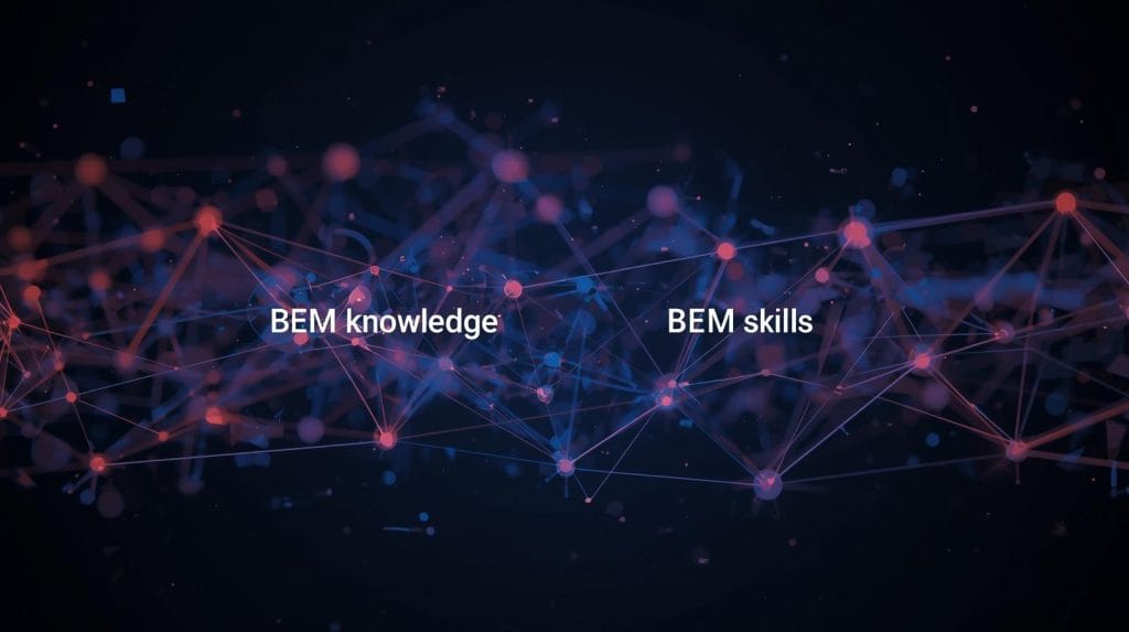 Bunte Netzwerkstruktur mit BEM-Wissen und -Fähigkeiten