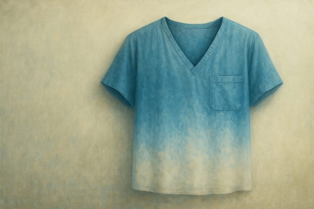Hängendes blaues T-Shirt mit V-Ausschnitt