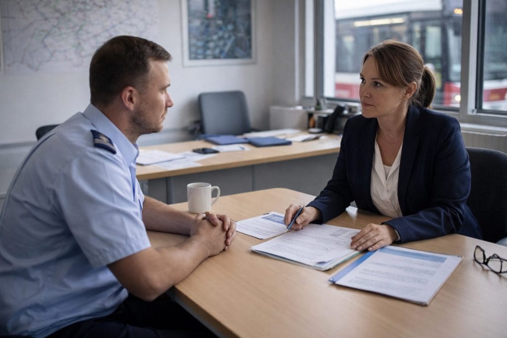 Zwei Personen bei einem Büromeeting